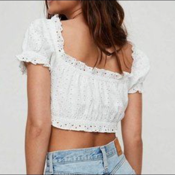 Aritzia Tops - Aritzia / Sunday Best - WHITE Eyelet Lace Emery Crop Top